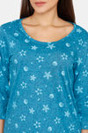 Rosaline Starry Nights Knit Cotton Pyjama Set - Crystal Teal — thumbnail 5